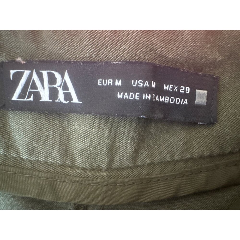 2/$30 ZARA Womens Medium Olive Green Wide Leg Pants - Picture 5 of 15
